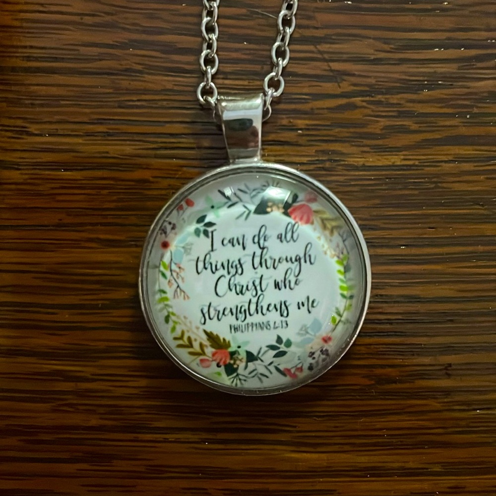 Silver Bible Quote Necklace